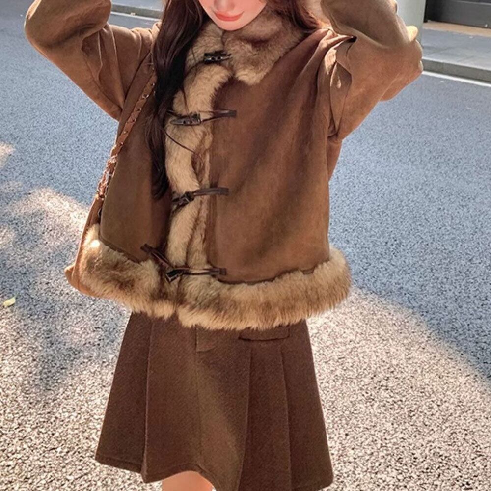 【送料無料】 ムートン ジャケット アウター レディース 秋冬 韓国 防寒 防風 保温 暖かい おしゃれ 大人 かわいい きれいめ スエードジャケット フェイクムートン ブルゾン ゆったり 大人可愛い 大人女子