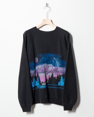 good fade both sides printed  raglan sweat / Made In USA