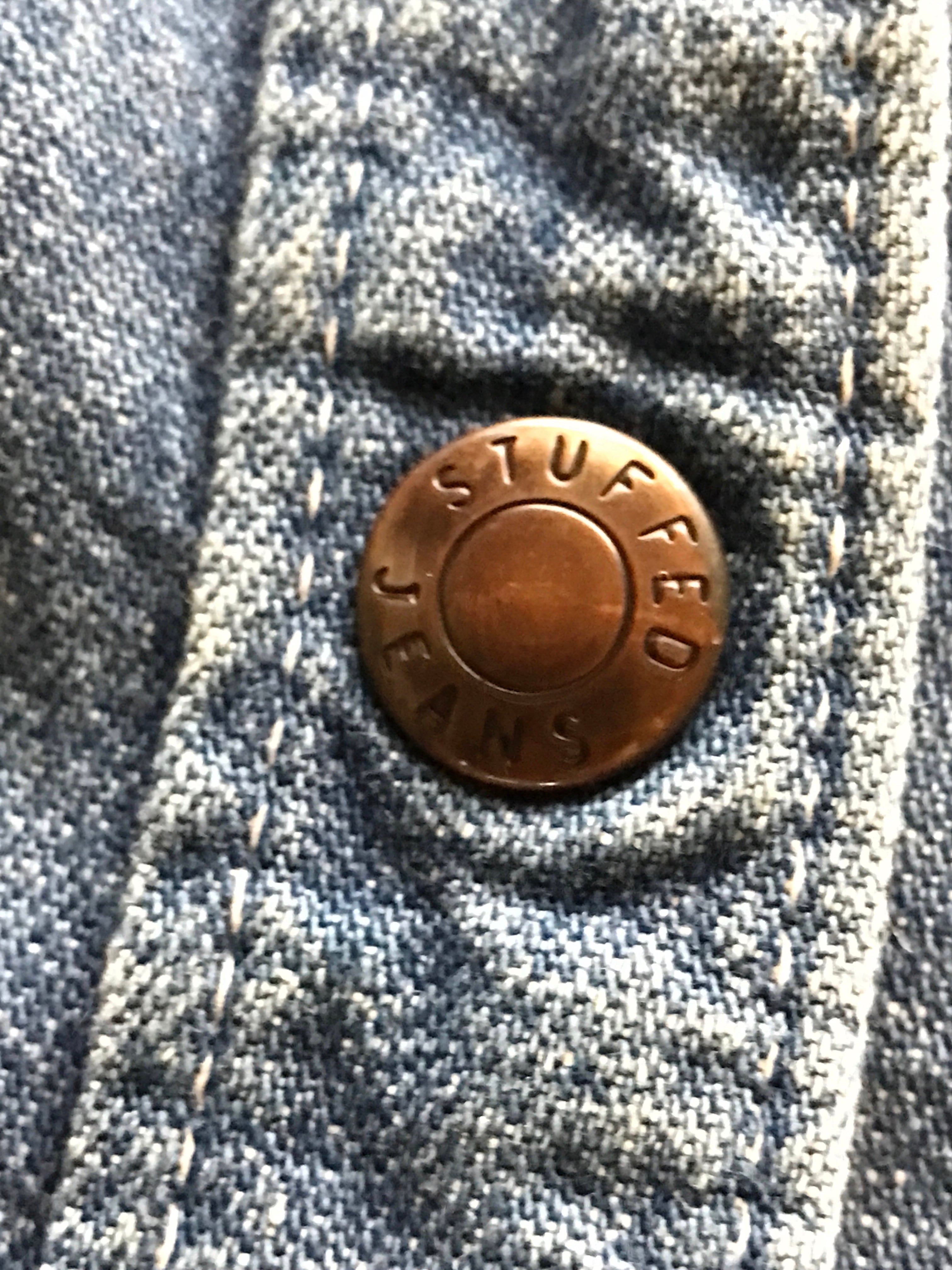 70's STUFFED JEANS デニムカバーオール ワッペン 実寸(34-36位)