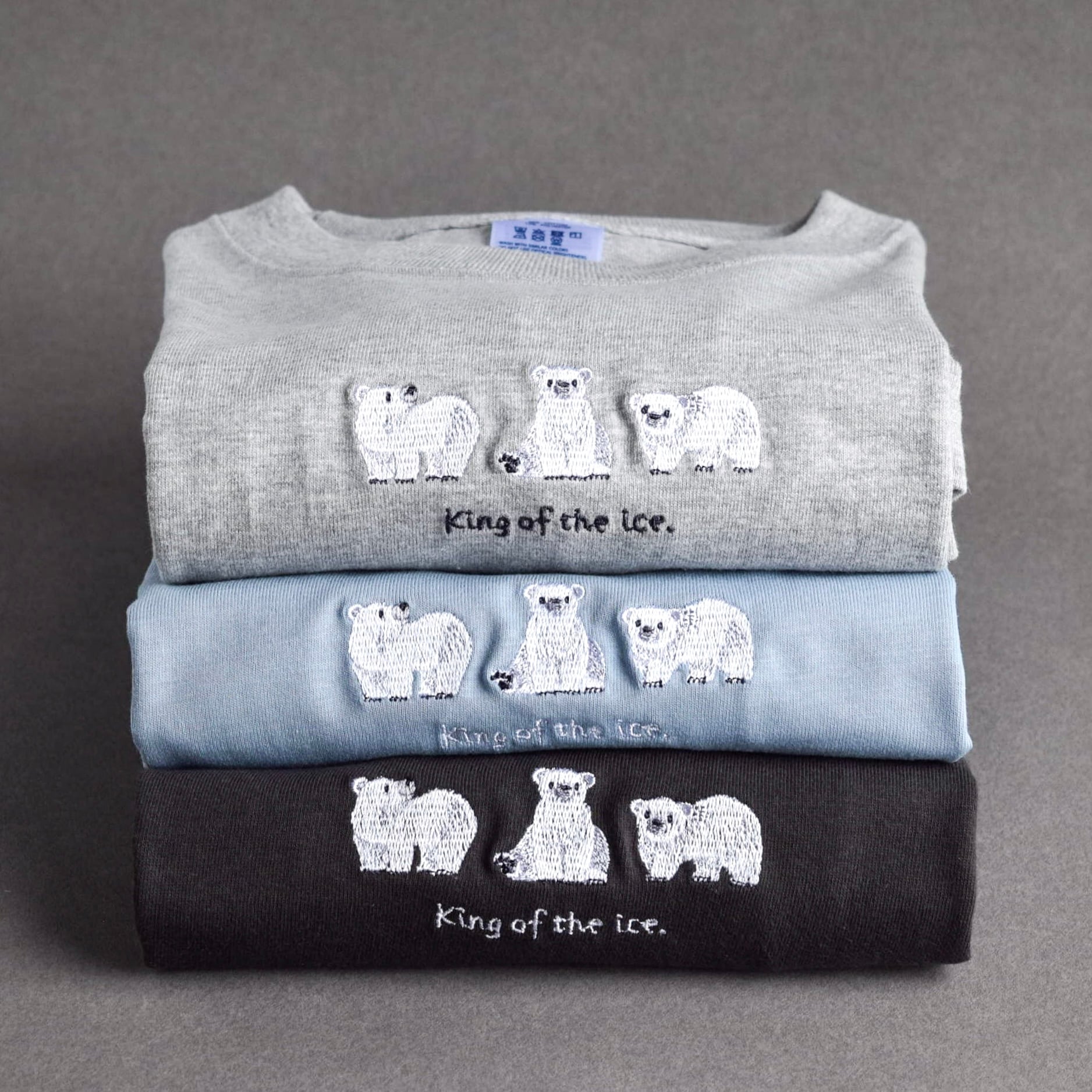 2025新作】「King of the ice.」白くま刺繍Tシャツ【選べる4色】メンズ
