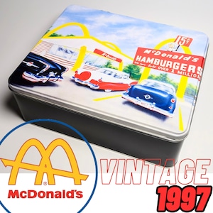 ☆VINTAGE 1997☆【 McDonald's / マクドナルド 】SPECIAL LIMITED McDonald's 1号店デザイン BIGティン缶 〚アメリカン雑貨 アメトイ〛