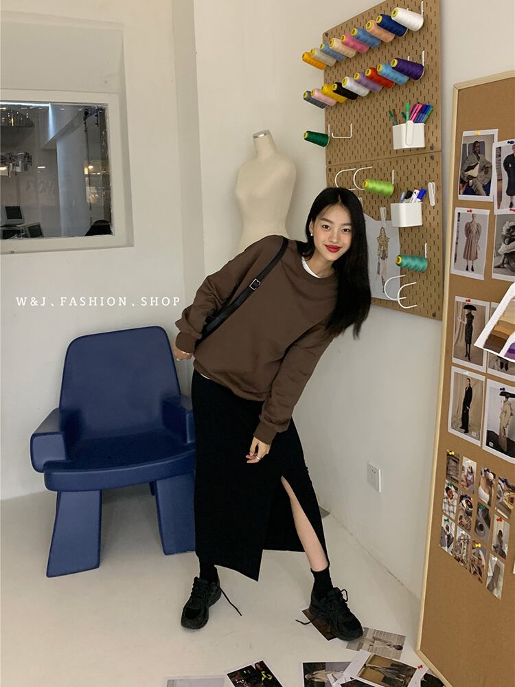 グレースカート オータムスリットギャザーウェストAライン 秋物 ビッグFスモールZ韓国1483210771