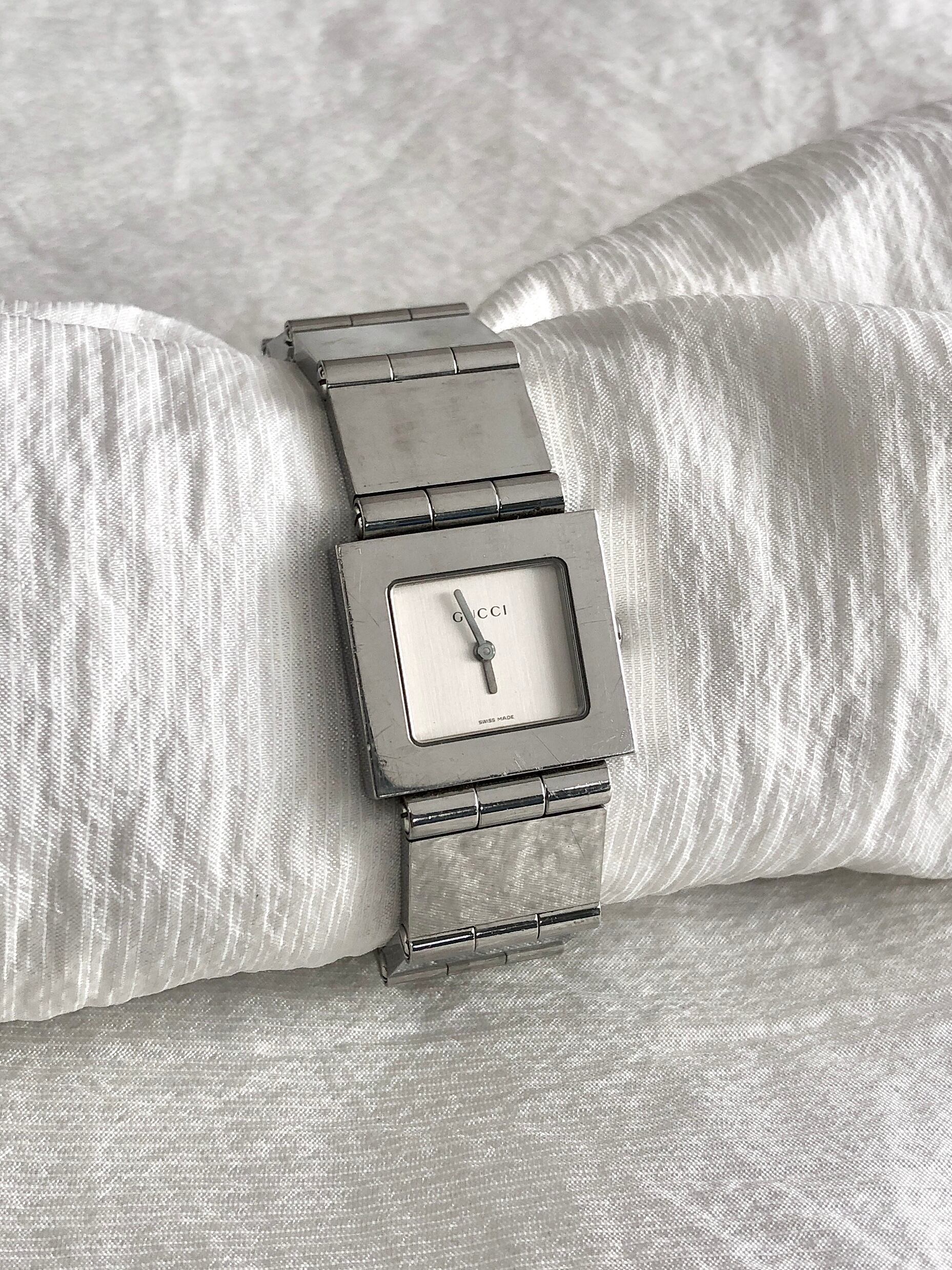 GUCCI グッチ 腕時計 シルバー スクエア ステンレススチール クウォーツ 600J vintage ヴィンテージ オールド fubfba