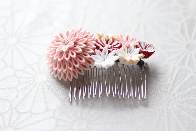 つまみ細工 コームとUピンのセット