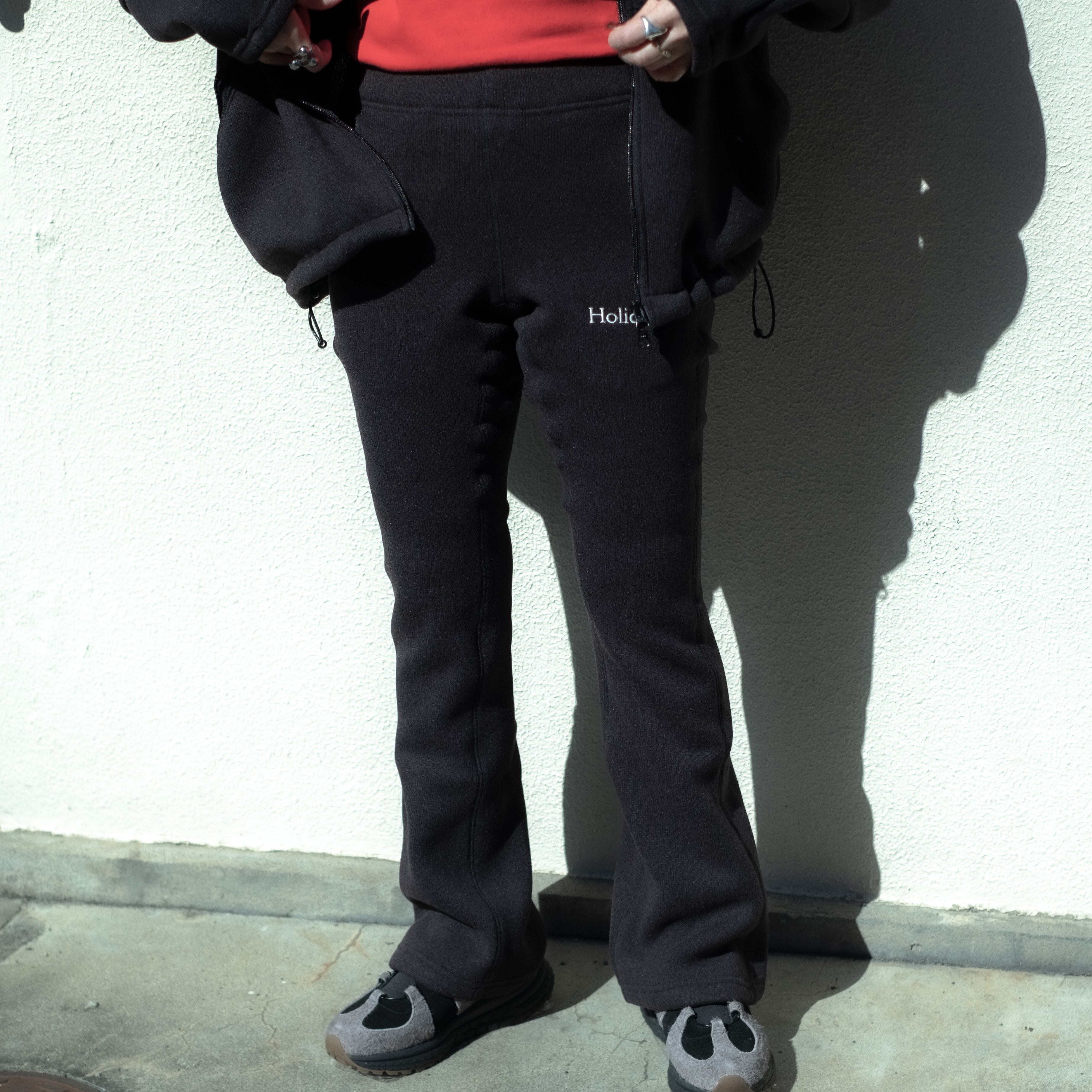 HOLIDAY】 thermal pro fleece flare pants (black) | olaf