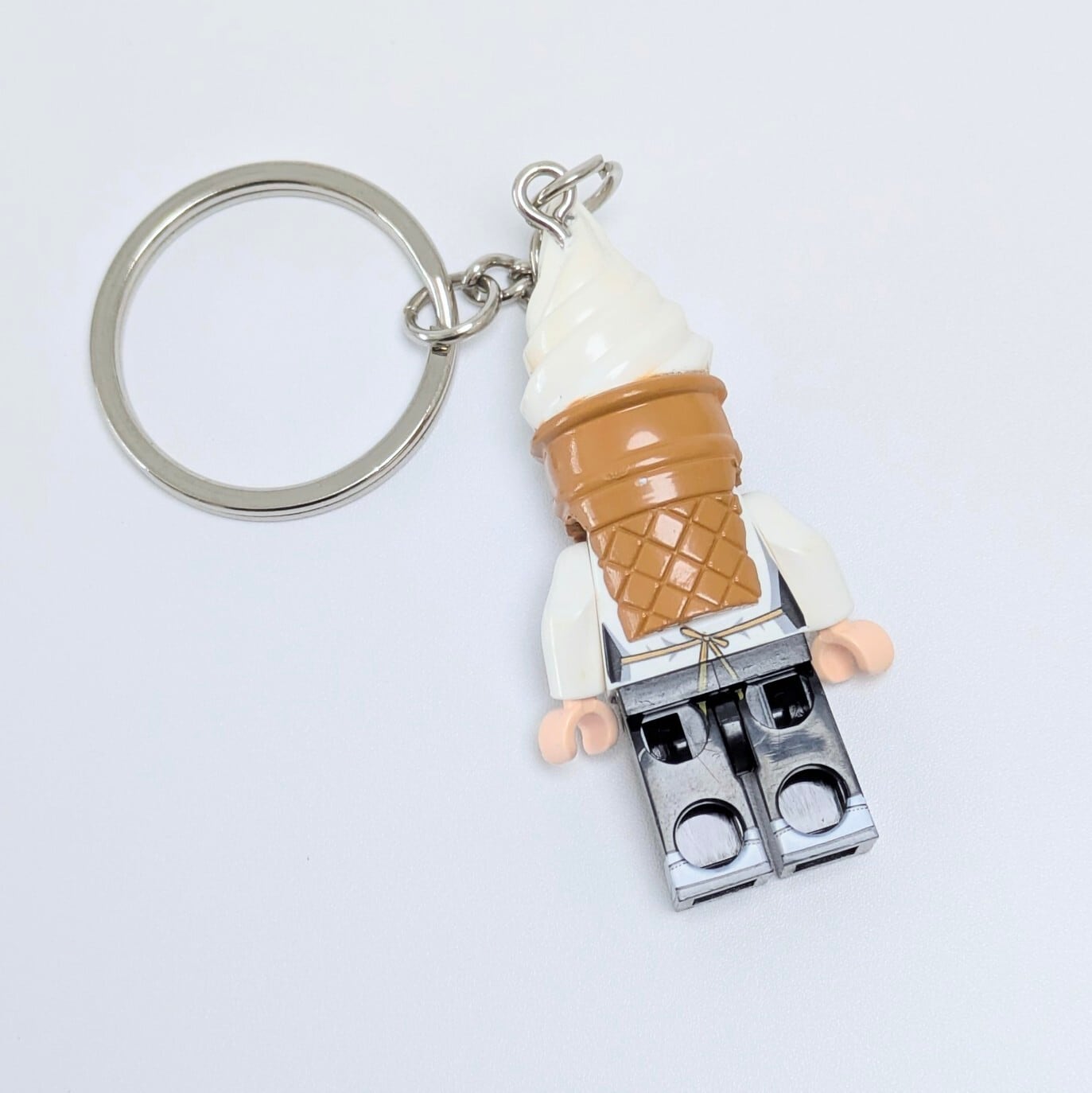 ★ブロックフィギュアキーホルダー★【 ソフトクリームくん！】  〚アメリカン雑貨 アメトイ〛