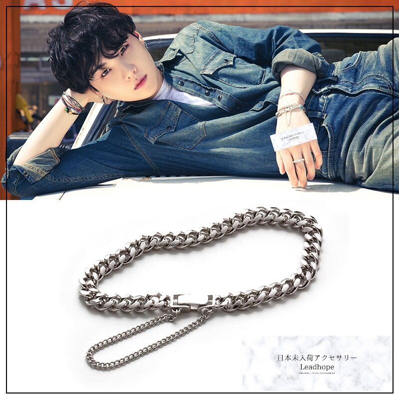 2color ユニセックスシルバーブレスレット BTS SUGA ユンギ 着用モデル ...