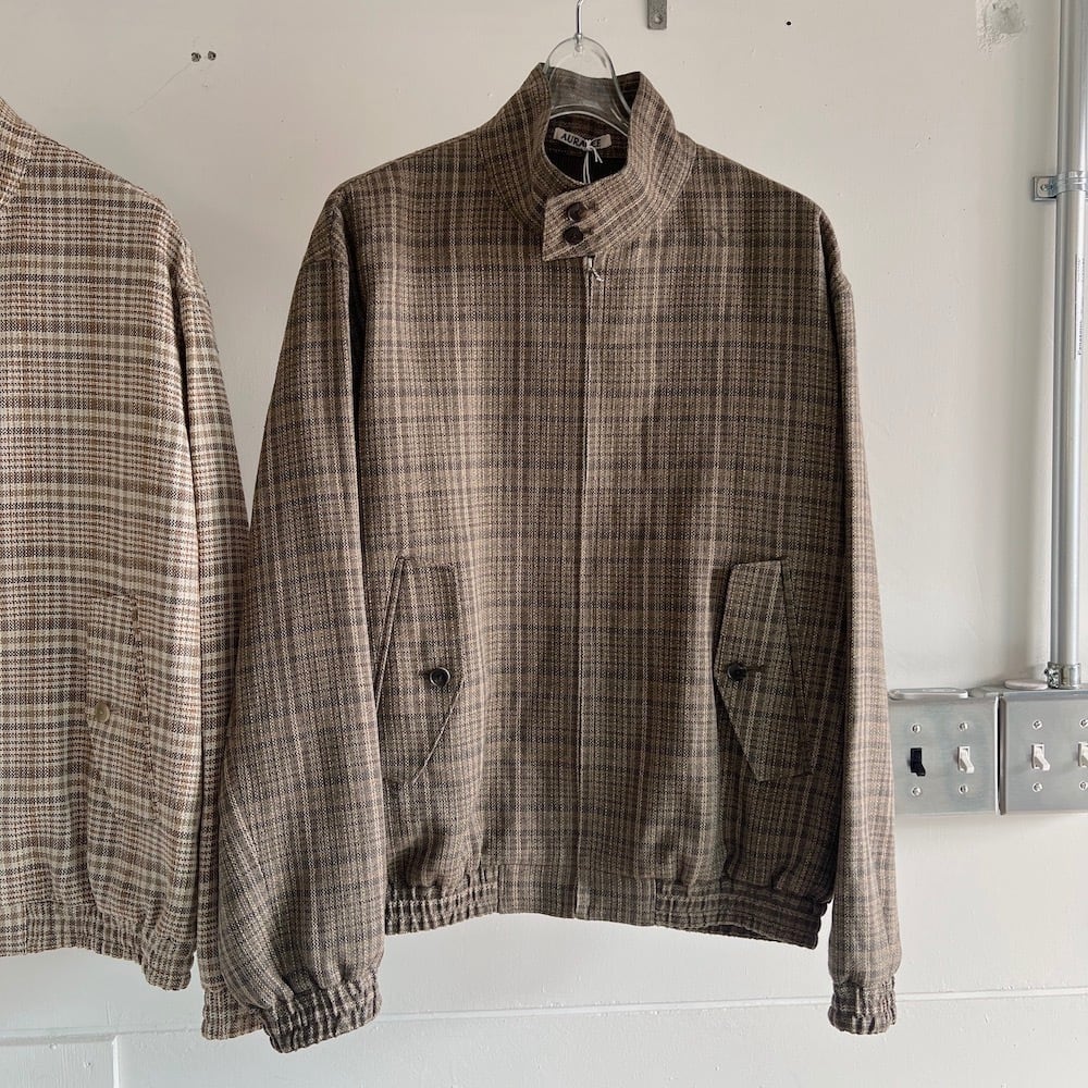 AURALEE/オーラリー・SILK LINEN NEP CHECK ZIP BLOUSON | a flat shop