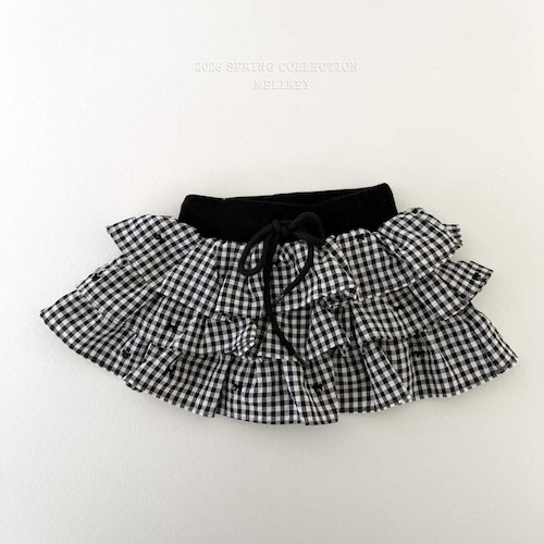 【即納】MELIKEY/Check Ribbon Cancan SK(black/M) 【即納】MELIKEY/Check Ribbon Cancan SK(black/M)