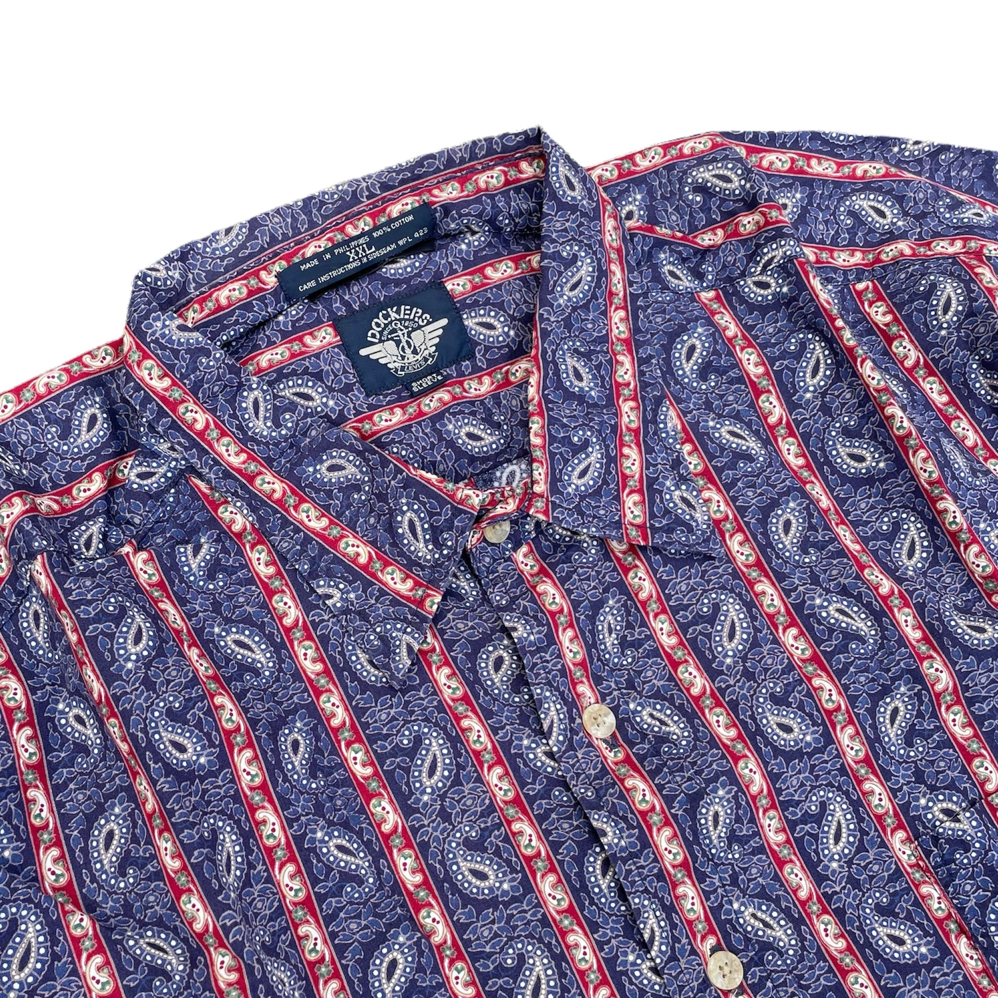 Dockers Pattern 90s DOCKERS paisley stripe pattern shirt | SIX used & vintage