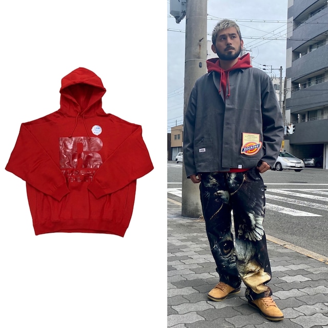 COOTIE × RUSSELL ATHLETIC 20AW T/C Pullover Parka RED CLEAR MEDIUM 35KE5960