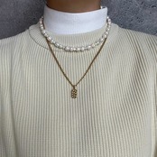 不揃いパール2連ネックレス［GSN030］