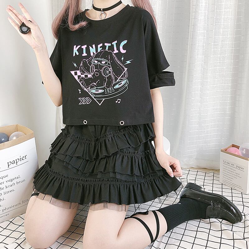 サブカル 服 地雷系 通販 Catwish ロリータ Tシャツ 闇かわいい bilibili 電気うさぎ 甘め かわいい系 甘ロリ