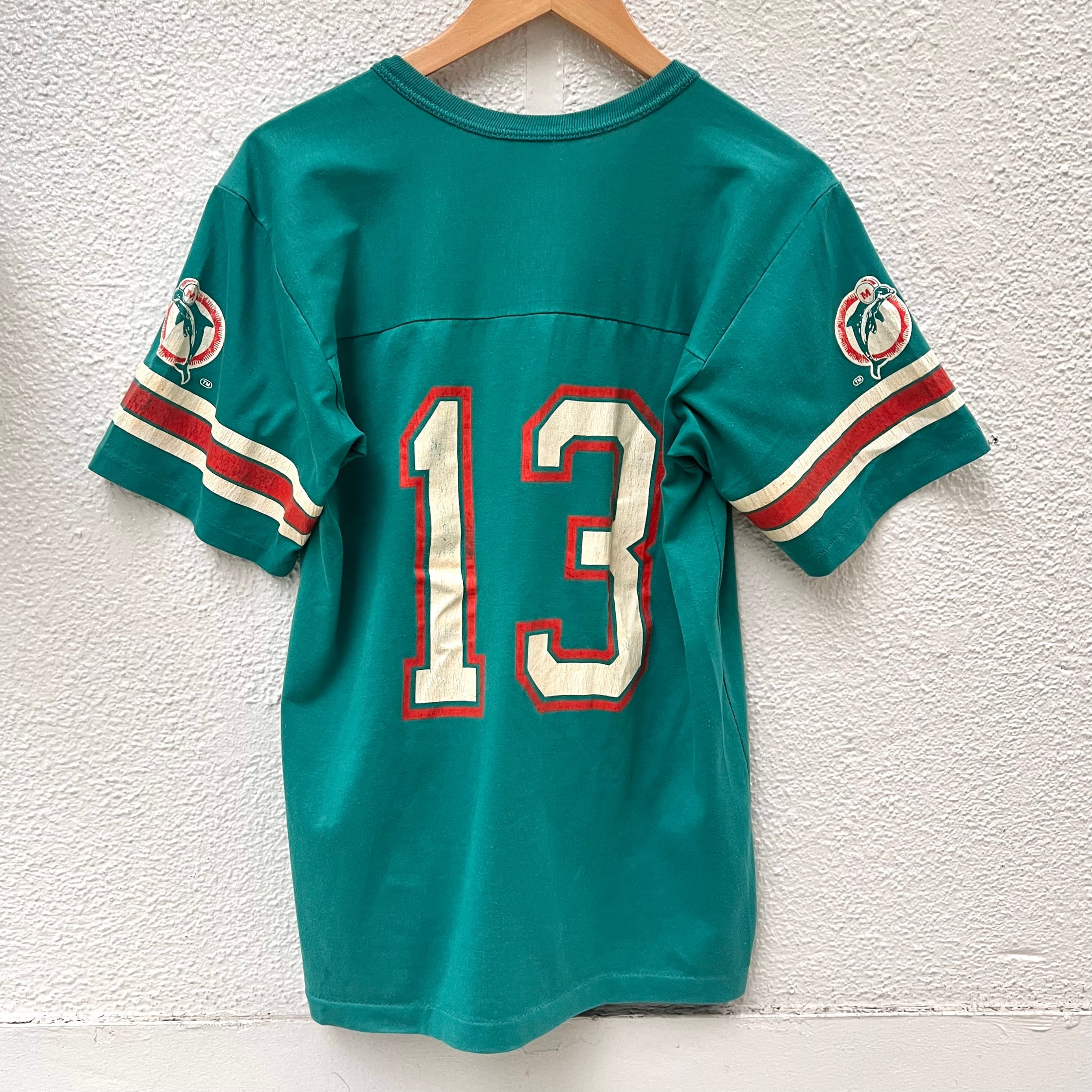 90s NFL マイアミ・ドルフィンズ ダン・マリーノ ゲームシャツ USA製 used】80-90's USA製 マイアミ ドルフィンズ NFL Tシャツ Miami
