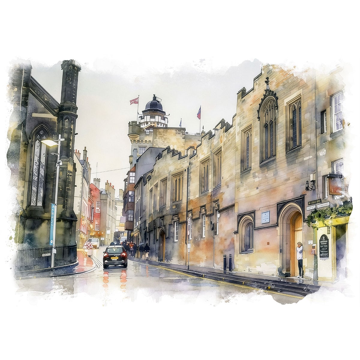 絵画 イギリス 風景画(街並み) ロンドン ハムステッド インテリア