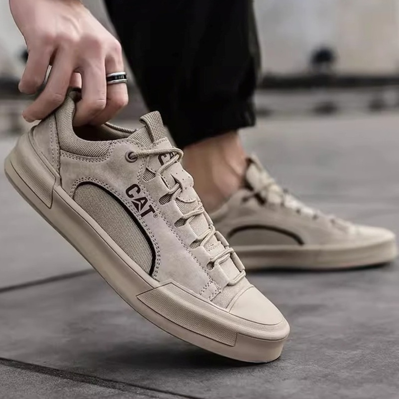 lace-up low cut flat casual sneakers ◇3color H0997