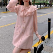 Powder Pink Doll Collar Dress 5005