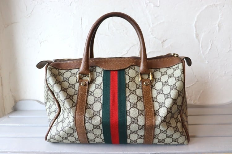 GUCCI オールドグッチ ミニボストンバッグ　シェリーライン　PVCレザー GUCCI オールドグッチ ミニボストンバッグ シェリーライン PVCレザー