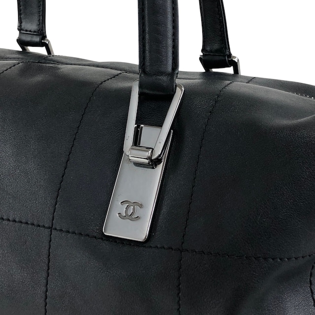 CHANEL シャネル チョコバー ハンドバッグ ブラック レザー ミニボストン vintage ヴィンテージ オールド 6yfva8