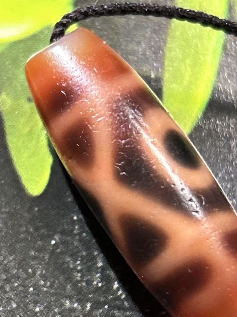 世交二眼天珠 六芒星二眼天珠 小盧社製 紅肉天珠 ／チベット 天珠 dZi
