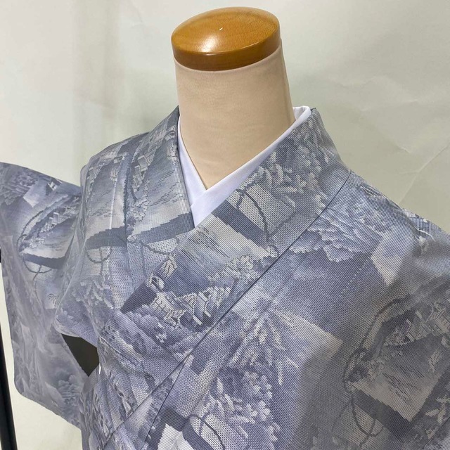鬼紬 着物 中古 正絹 袷 ラベル付き 身丈158.5cm M A908-8 紬 |