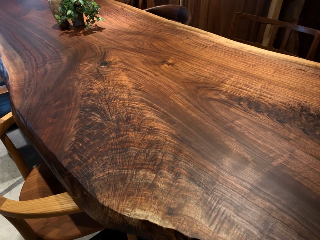 ウォールナット_2900×1000-900×55_横浜元町店_テーブル天板/一枚板