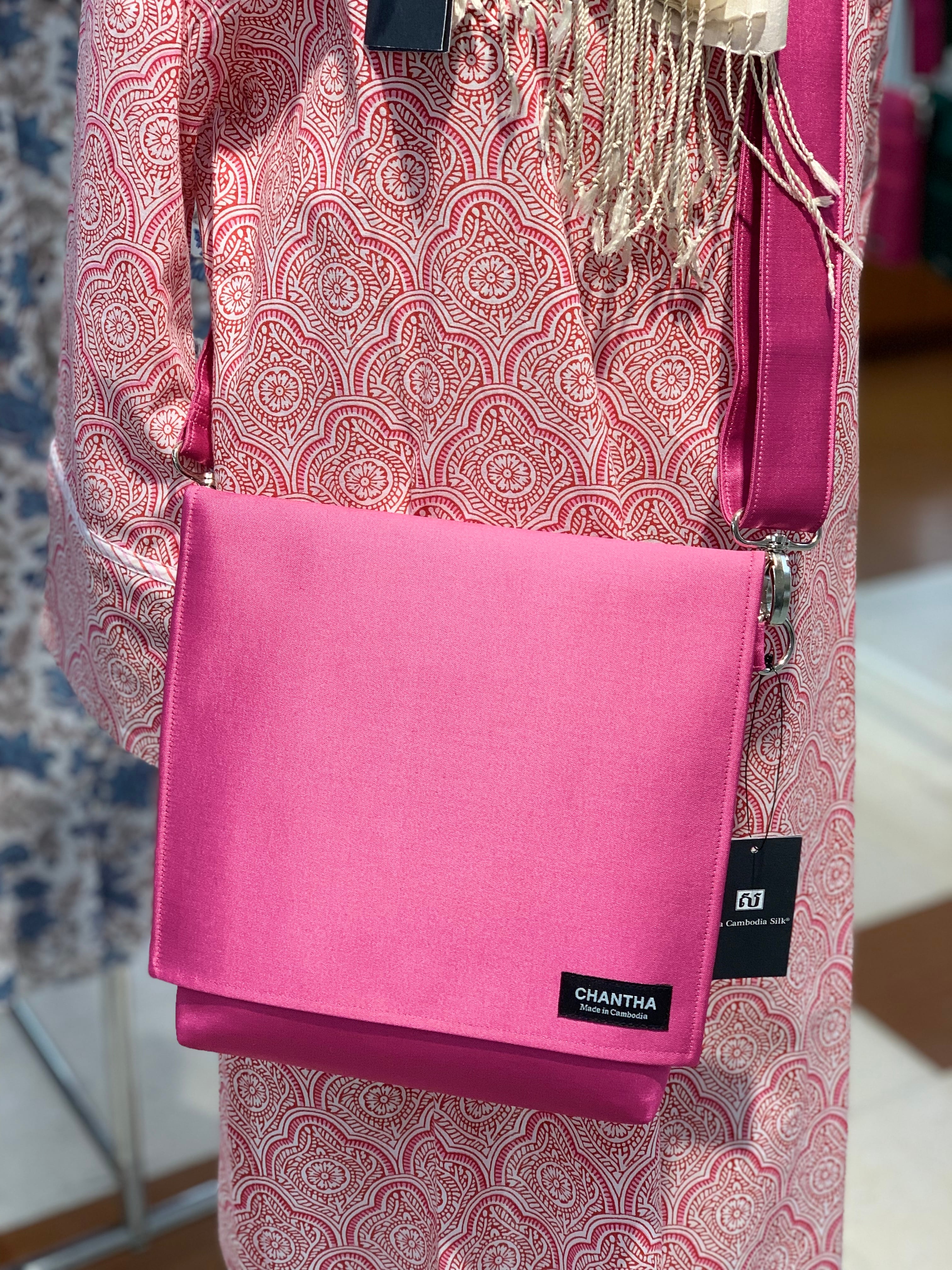 最後の一個 バッグ ショルダーバッグ シルク カンボジアシルク レッド 赤