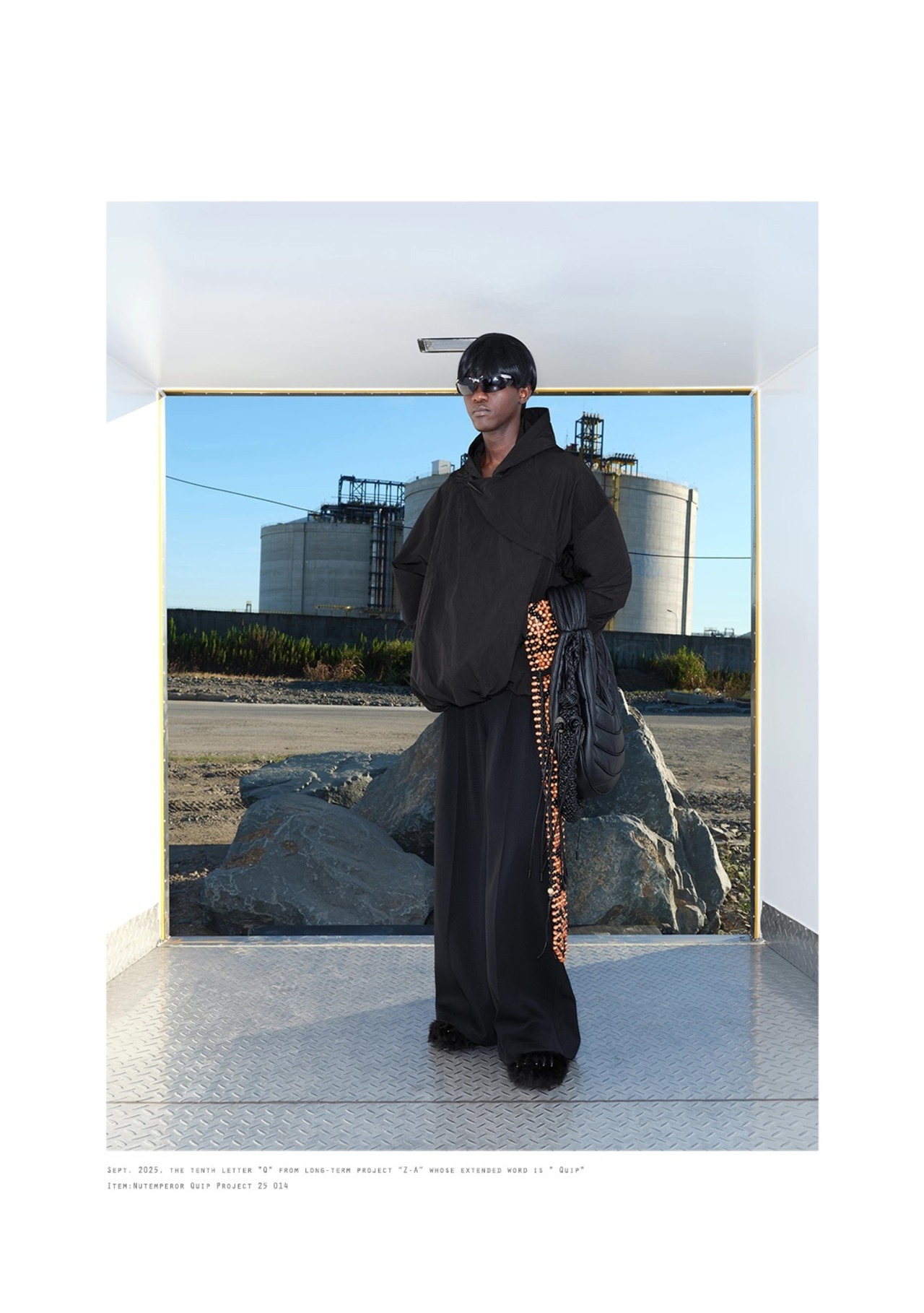 NUTEMPEROR Quip Project 014 Asymmetrical Drawstring Hoodie