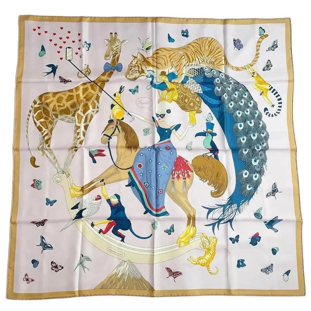 HERMES 大判スカーフ カレ90 STORY ピンク 2022SS | Swal vintage 