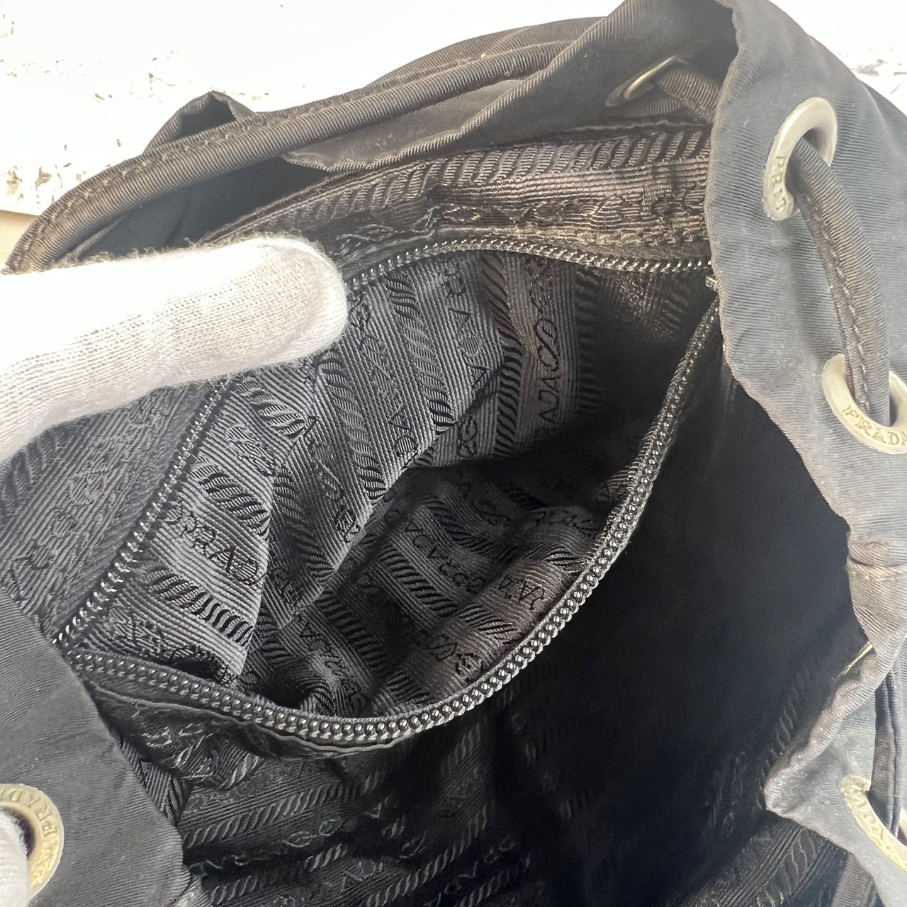 【最終処分SALE】PRADA プラダ   ナイロン リュック ブラック A-8828