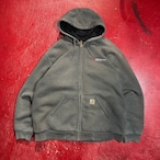 Carhartt ジップパーカー フェードグレー 裏地メッシュサーマル 企業ロゴ