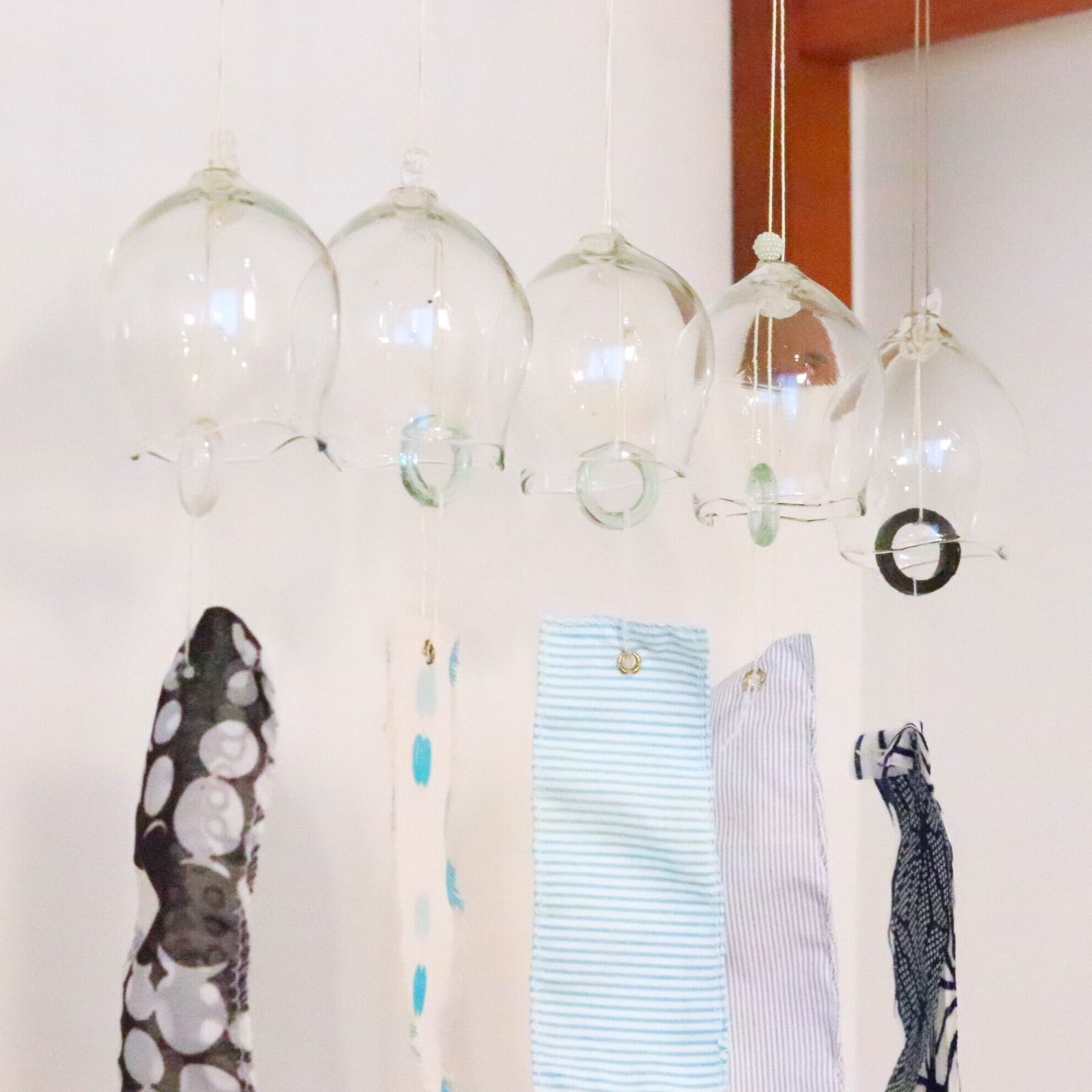 インテリア】吹きガラスの風鈴 グリーンアップル | ジーフラット