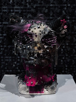 【ÆIEM】MOTHER COMPLEX “MAGENTA DECAY BEAST” Multi Studded Destroy Mask