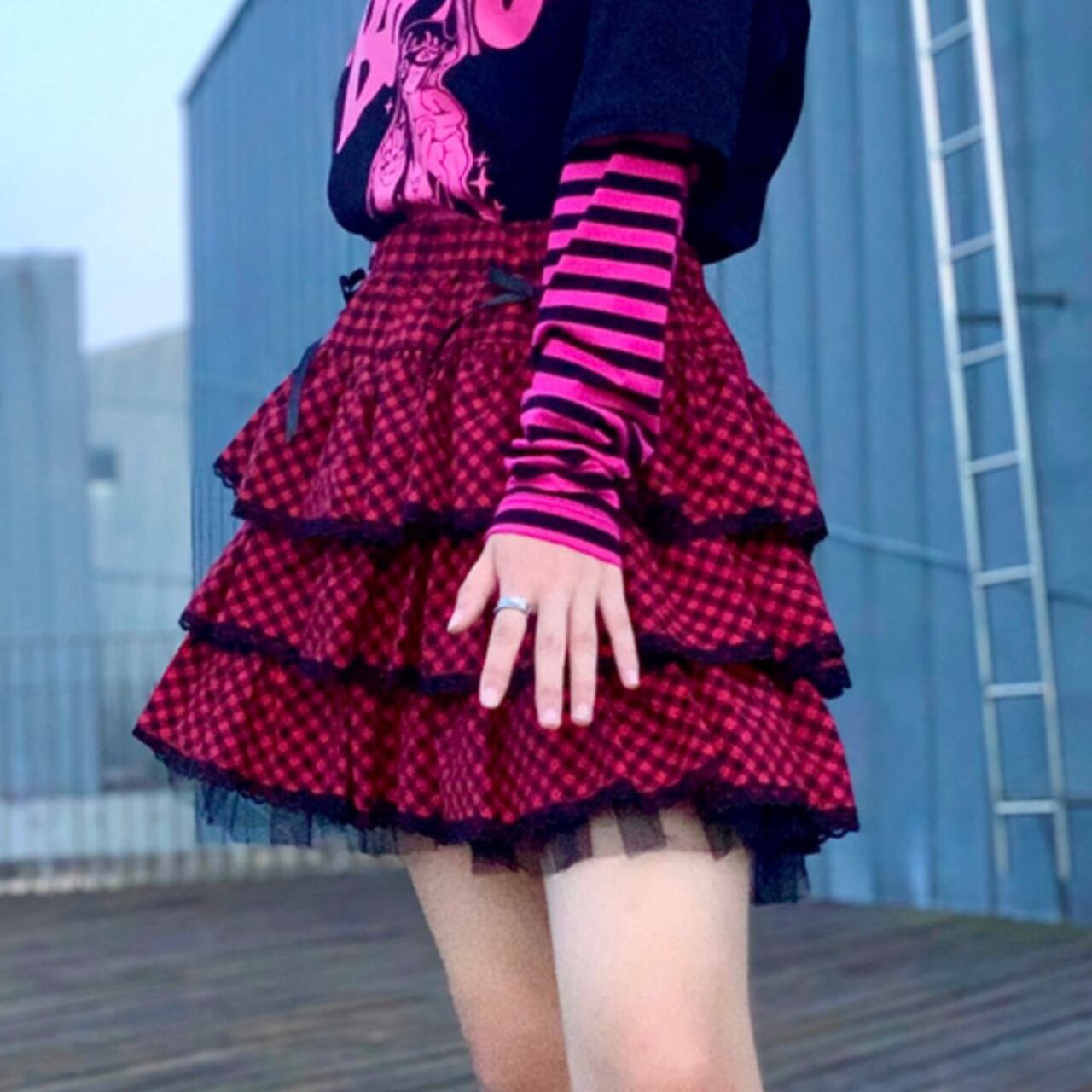 チェックフリルミニスカート 2color 1242