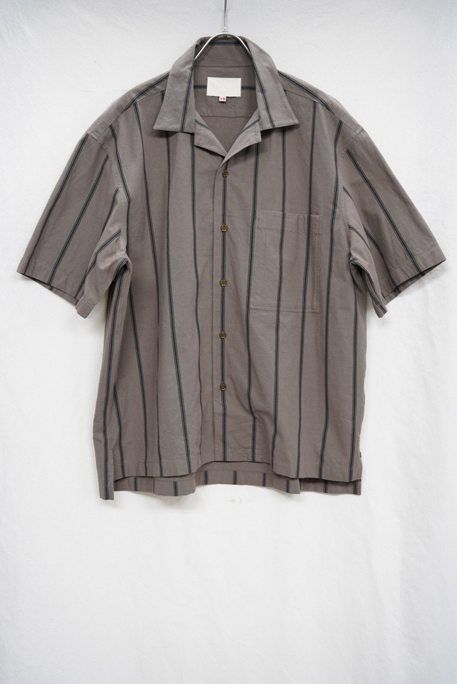 YOKO SAKAMOTO / OPEN COLLAR SHIRT(SUMI INK STRIPE)