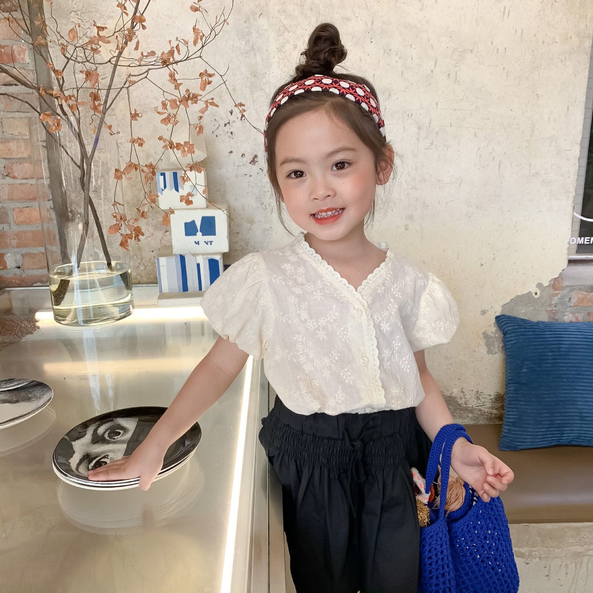 大人も着やすいシンプルファッション 韓国 子供服 女の子 トップス ブラウス スカート 110 白