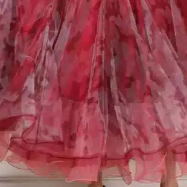 エレガントフローラル　レース　グラデーションフレアドレス　 ds1261