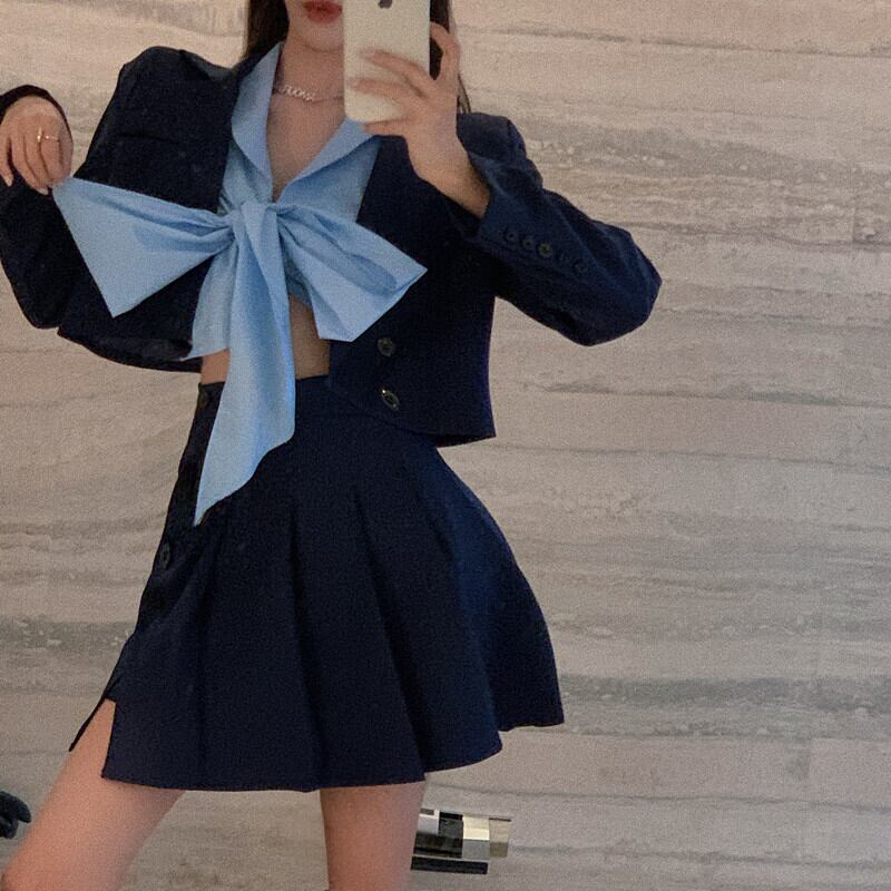 スタイルショートスモールスーツジャケットレディース2020年秋オールマッチ気質カジュアルスーツジャケットの新バージョン ブラックストロベリース77082779967