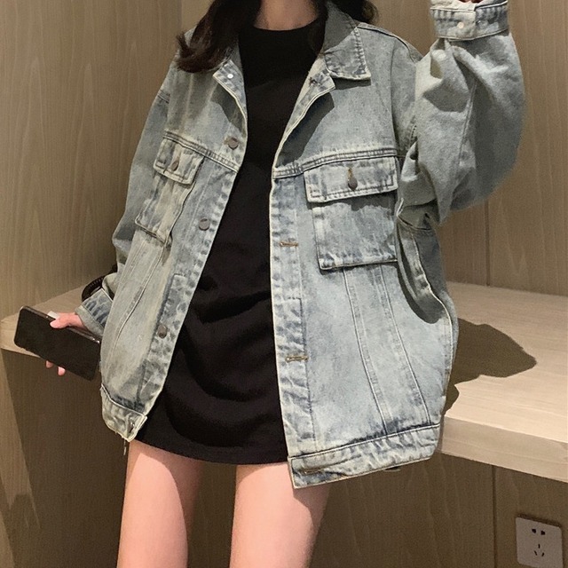 ジャケット レディース トップス Gジャン 上着 長袖 ボリューム袖 襟付き 前開き かわいい 大人可愛い シンプル カジュアル 上品 大人 おしゃれ かっこいい こなれ感 ボーイッシュ キュート クール S M L ブルー 青 無地 20代 30代 女性用 学生 通学 デート お出かけ 女子会 お泊まり 休日 旅行 着回し 普段使い コーデ ファッション スタイル モテ 体系カバー プレゼント ギフト 新作 定番 プチプラ 送料無料