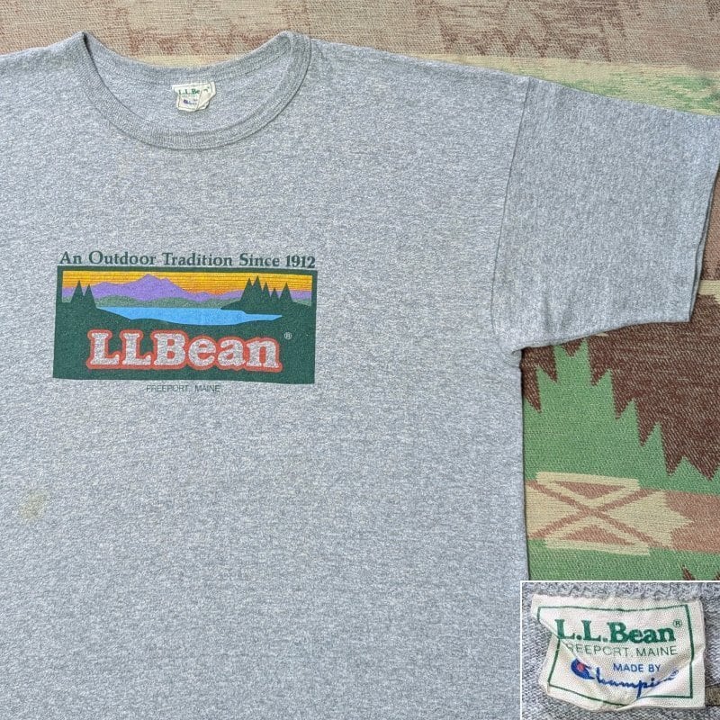 80s～ L.L.Bean Made by Champion 88/12 Gray Heather T-Shirt (XL