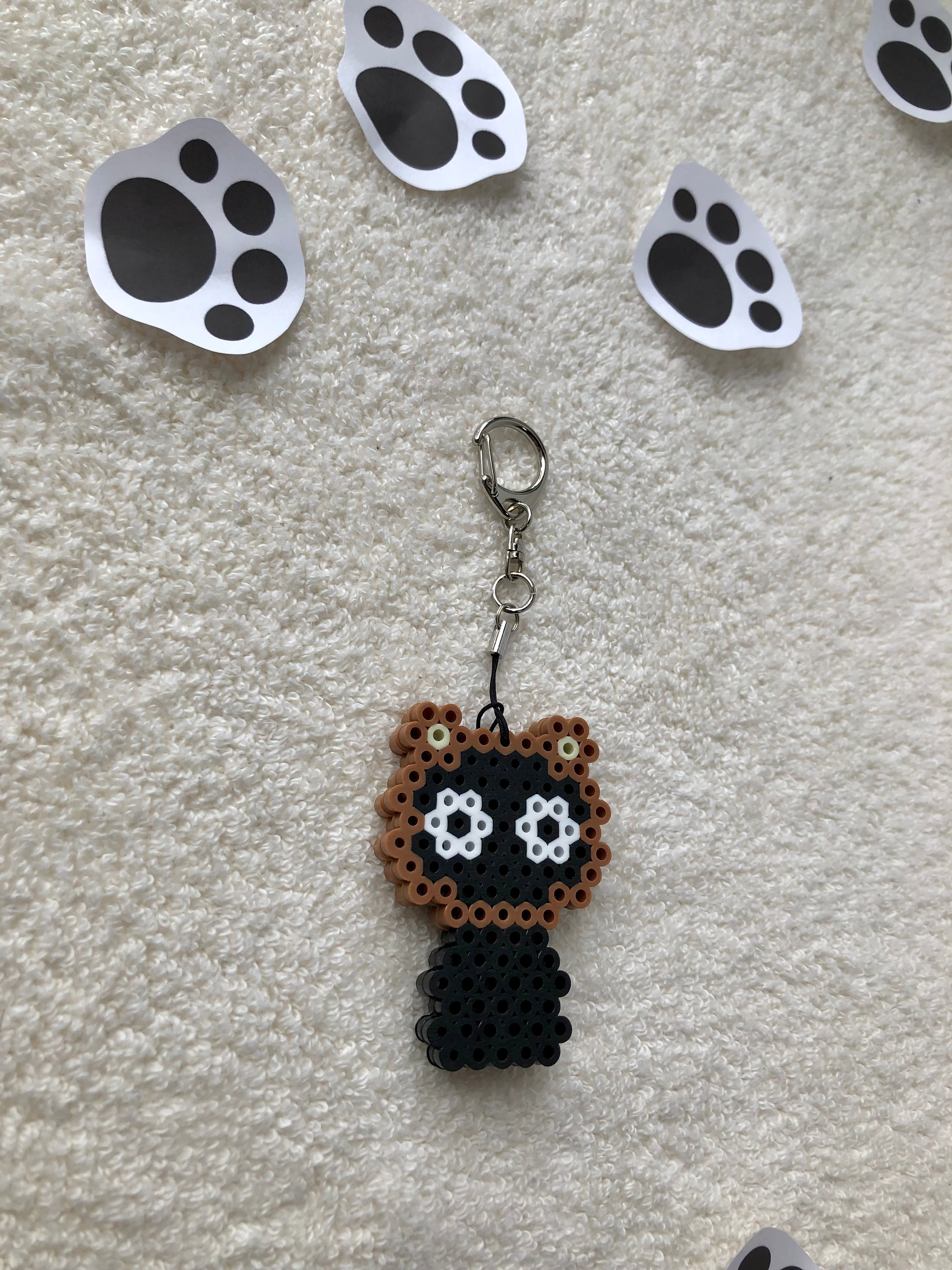キーホルダー ネコ アイロンビーズ クマ ハンドメイド キッズ | funtime877