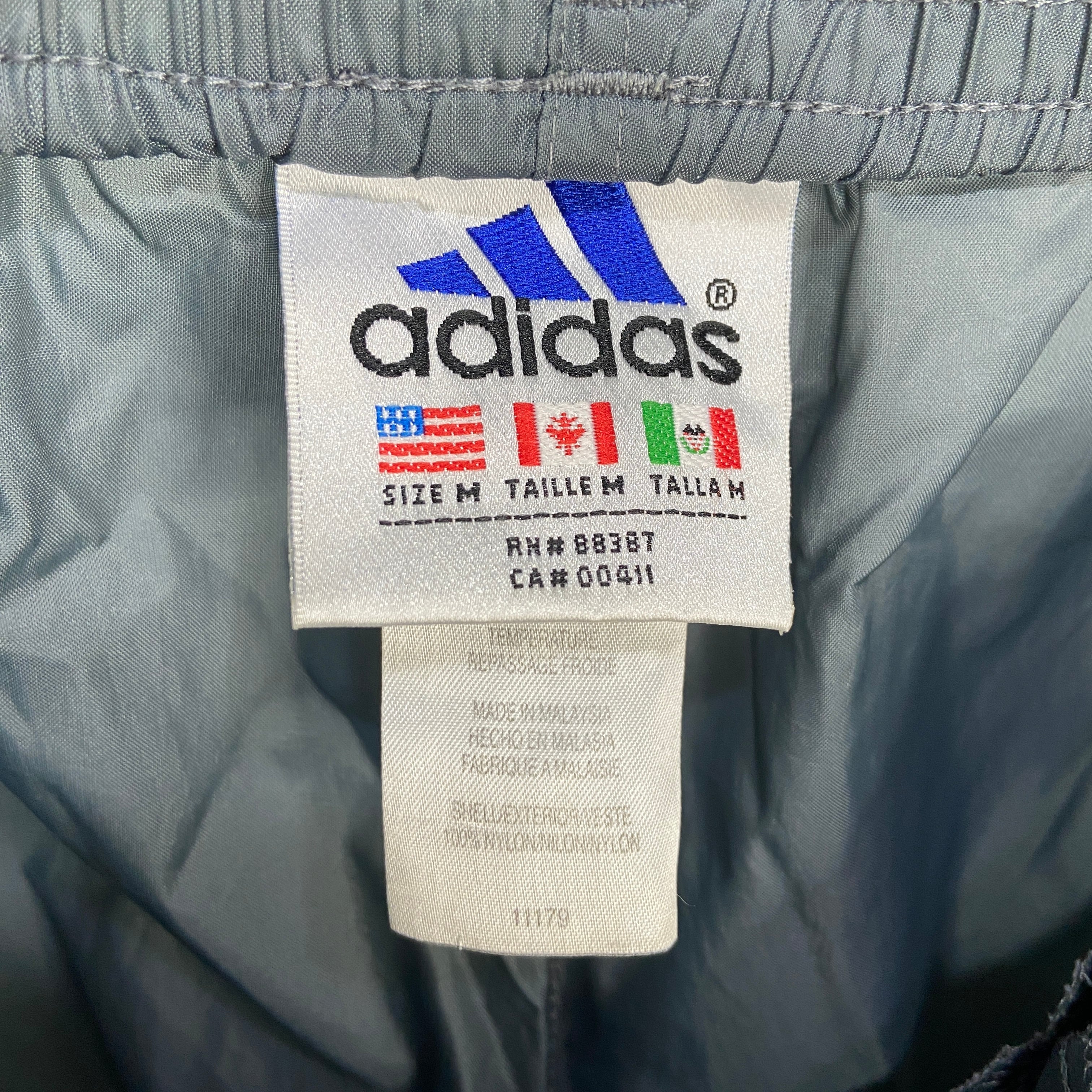 90s adidas アディダス ナイロンパンツ パフォーマンスロゴ グレー M