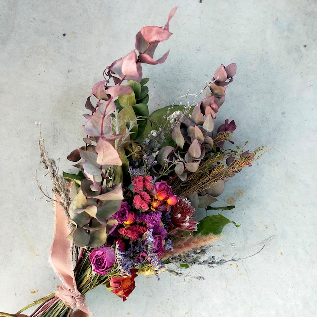 ”贈り色”ピンクブーケLL【"OKURIIRO" Dried flowers Bouquet L】