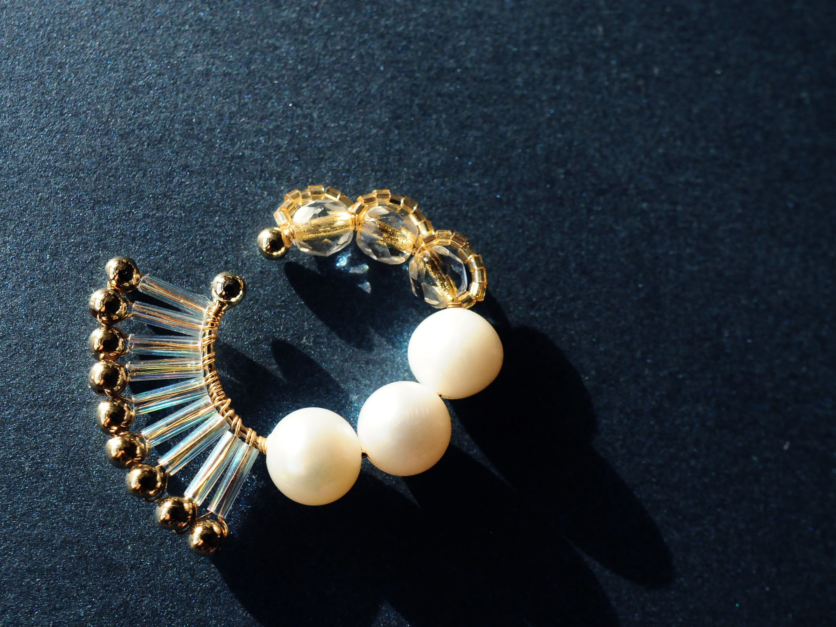 <Rollo~イロヅクビジュー~>イヤーカフ『OMEKASHIハミングバード/hummingbird 』<Pearl A>