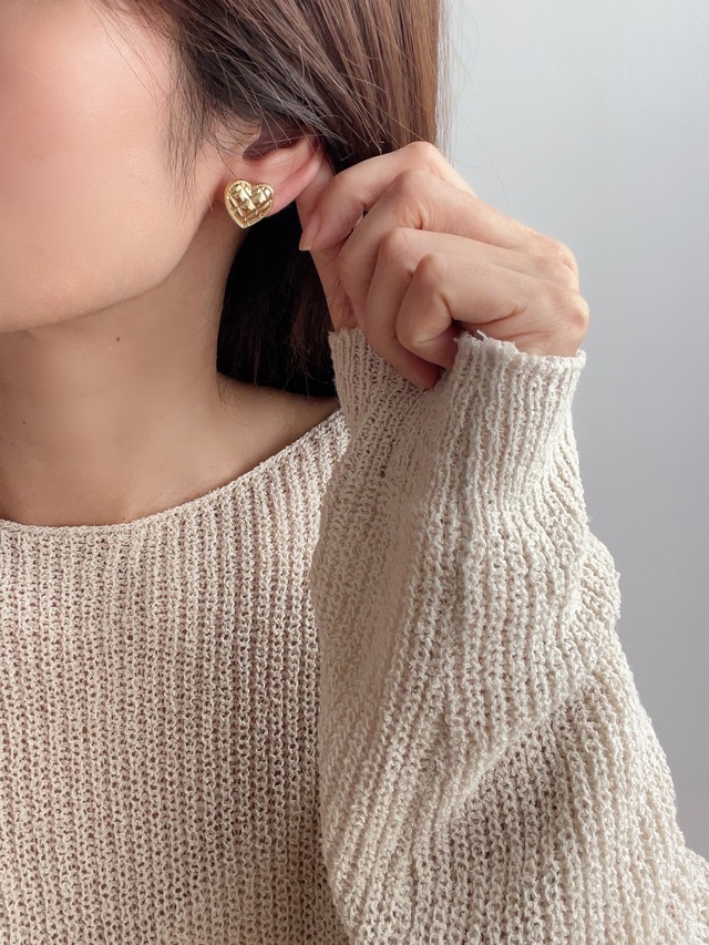 (即納) Fil. / Quilting heart earring | 2color