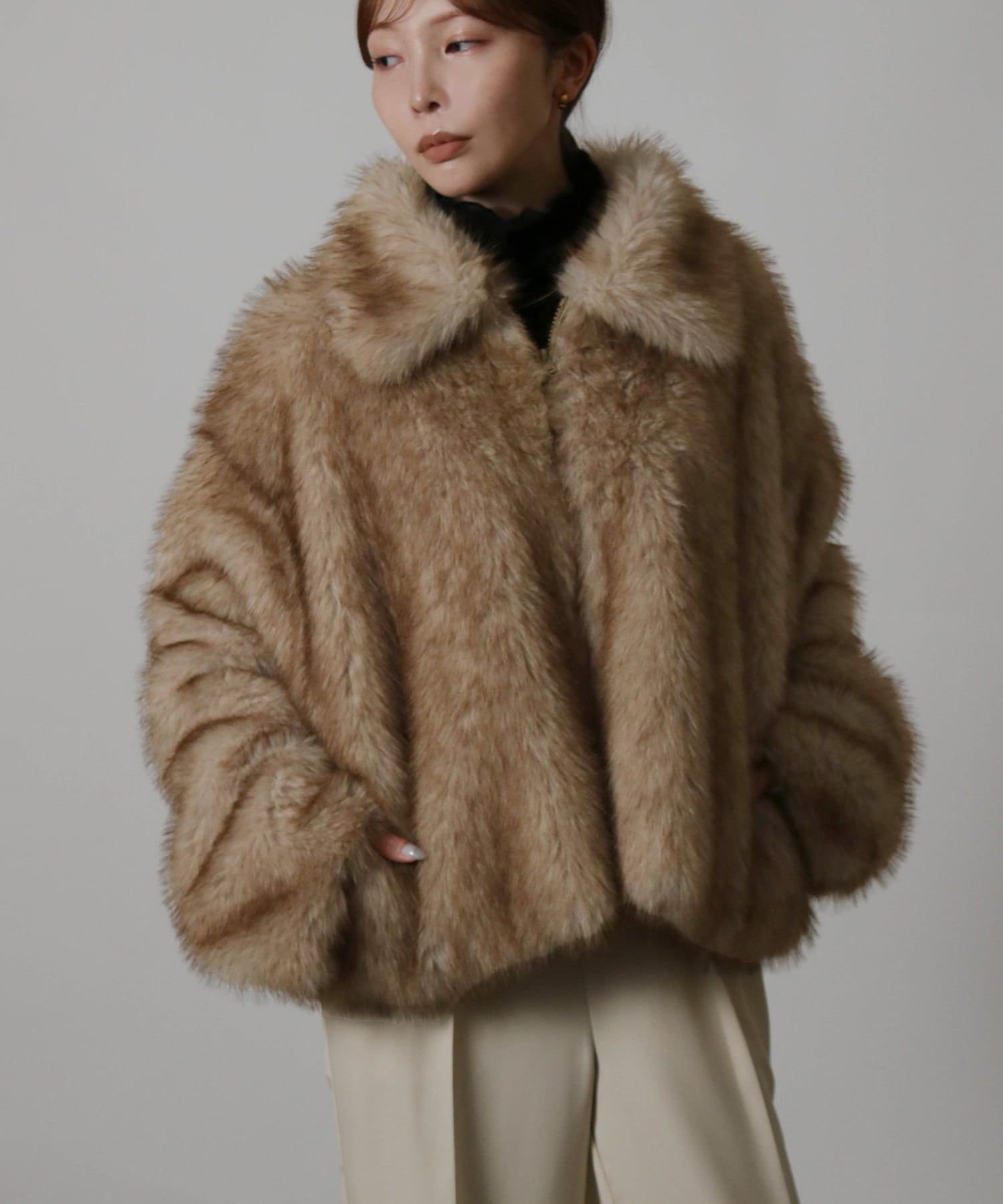 シャギーファーショートコート