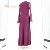 社交ダンス 衣装 スタンダード ドレス ワンピース レッスンウェア パーティドレス Da Vistosa ドニャヴィストーサ 紫 パープル系 ステージ衣装 光沢 シンプル エレガント 大人 フリル 装飾 ストレッチ 文化祭 舞台 演出用 ダンス衣装 レディース 女性用 おしゃれ 通気性 上品 ルースフィット 市販 楽ちん ダンスレッスン