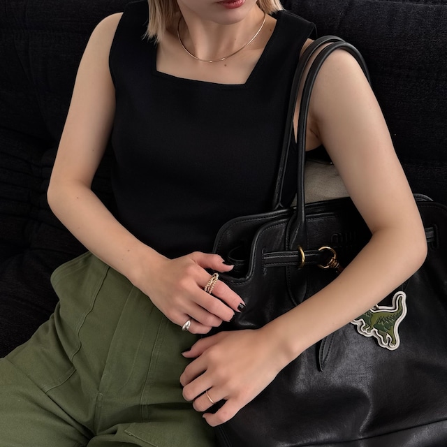 2wayスプリングニットtank/ブラック