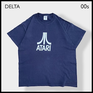 【DELTA】00s USA製 ATARI 企業系 企業ロゴ アタリ ビデオゲーム L プリント Tシャツ デルタ US古着