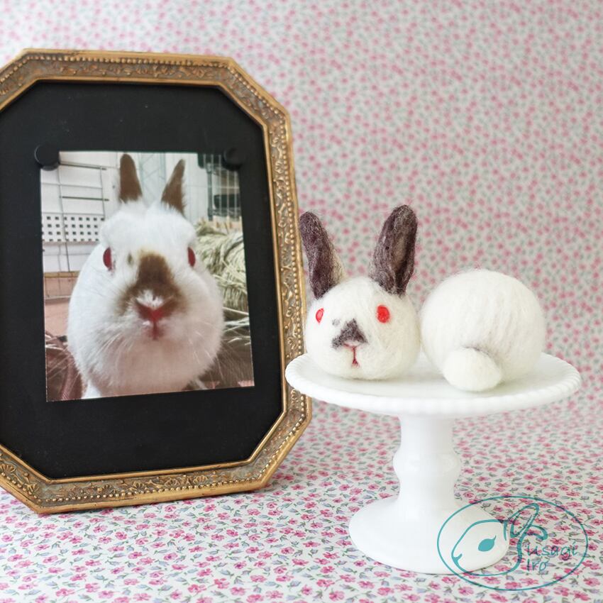 おひげさして＆うちの子マグネット2個】羊毛フェルト うさぎ | うさぎ